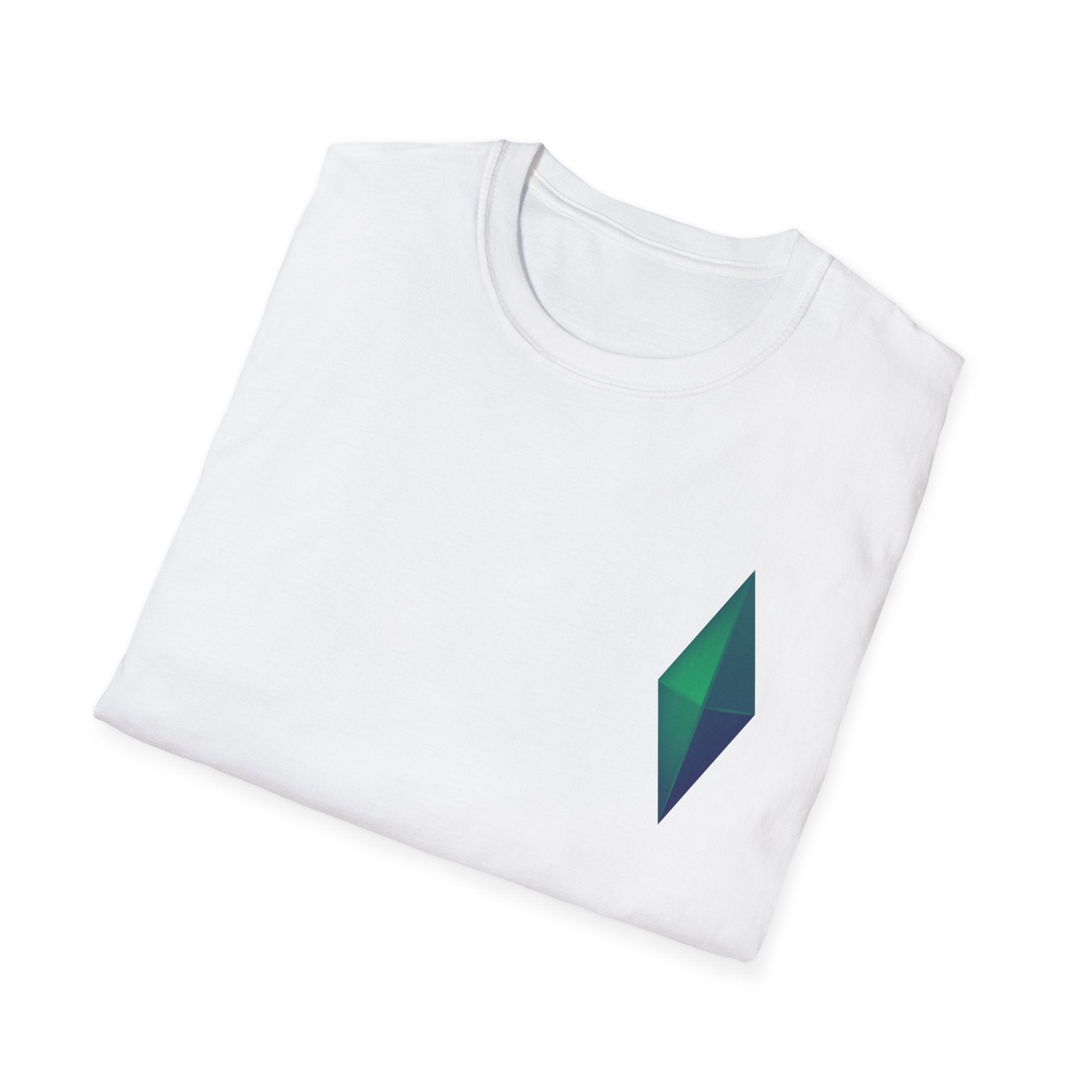 Unisex Gemstone Graphic T-Shirt | Softstyle Tee for Casual Wear, Gifts, Everyday Comfort, Green and Blue Design, Fashion