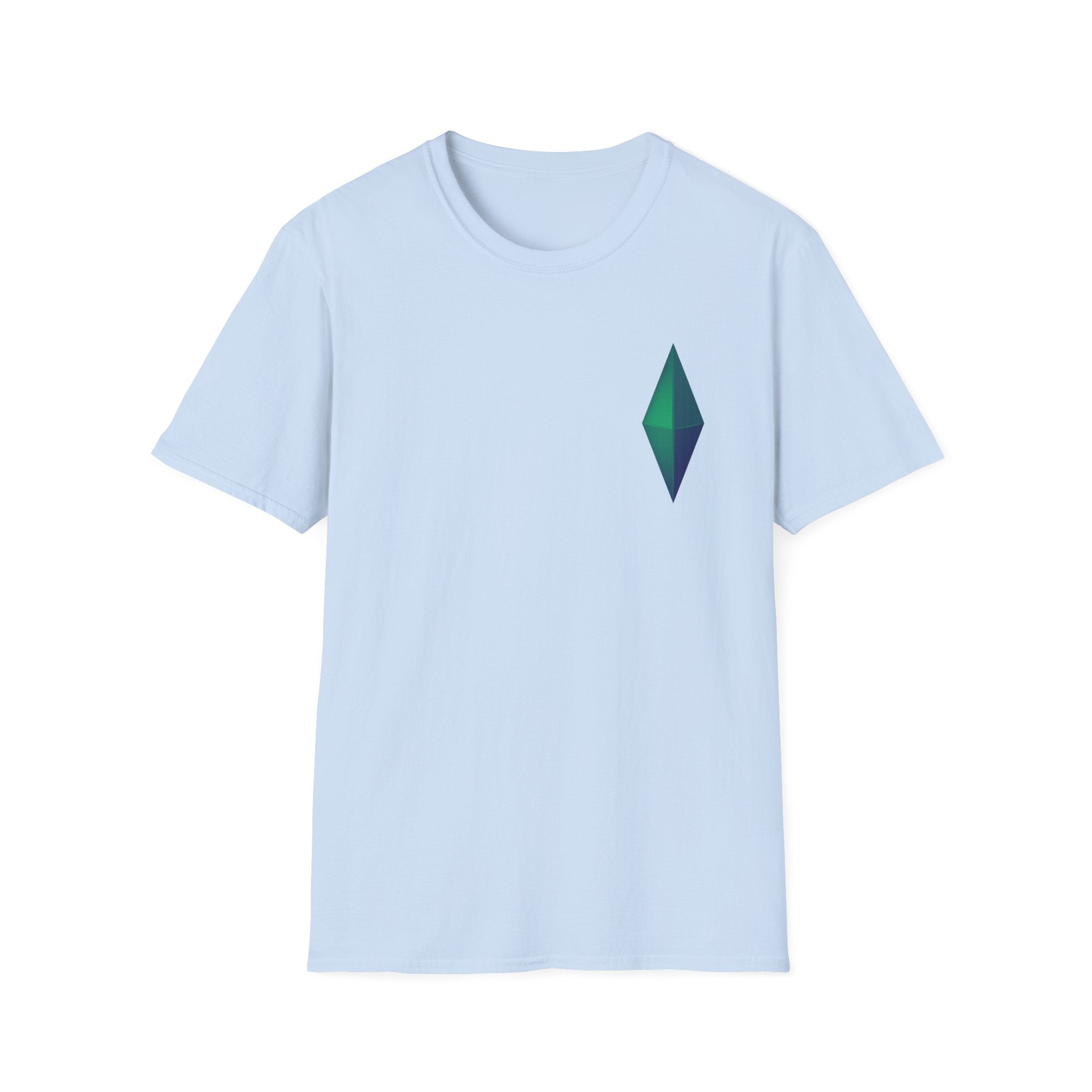 Unisex Gemstone Graphic T-Shirt | Softstyle Tee for Casual Wear, Gifts, Everyday Comfort, Green and Blue Design, Fashion