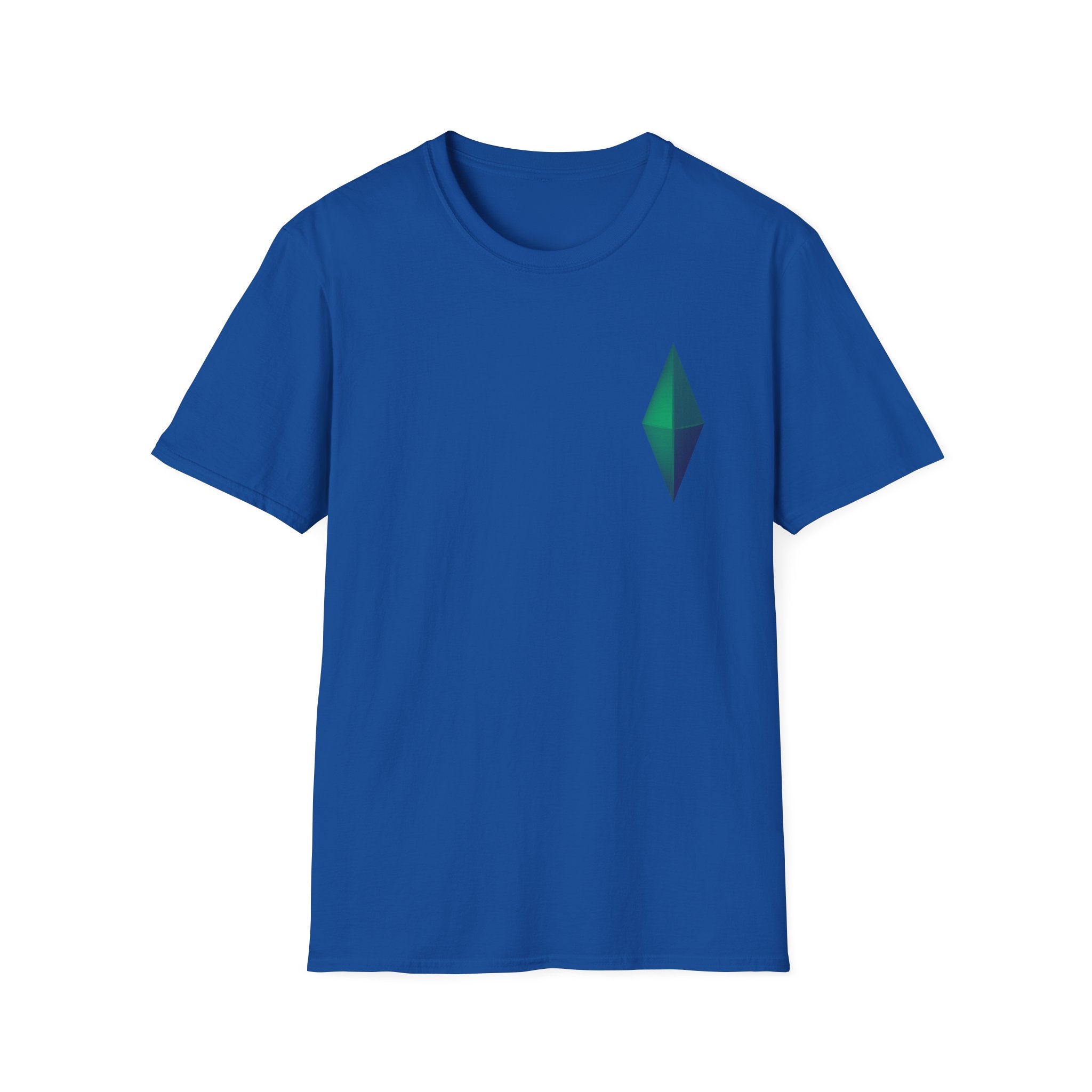 Unisex Gemstone Graphic T-Shirt | Softstyle Tee for Casual Wear, Gifts, Everyday Comfort, Green and Blue Design, Fashion