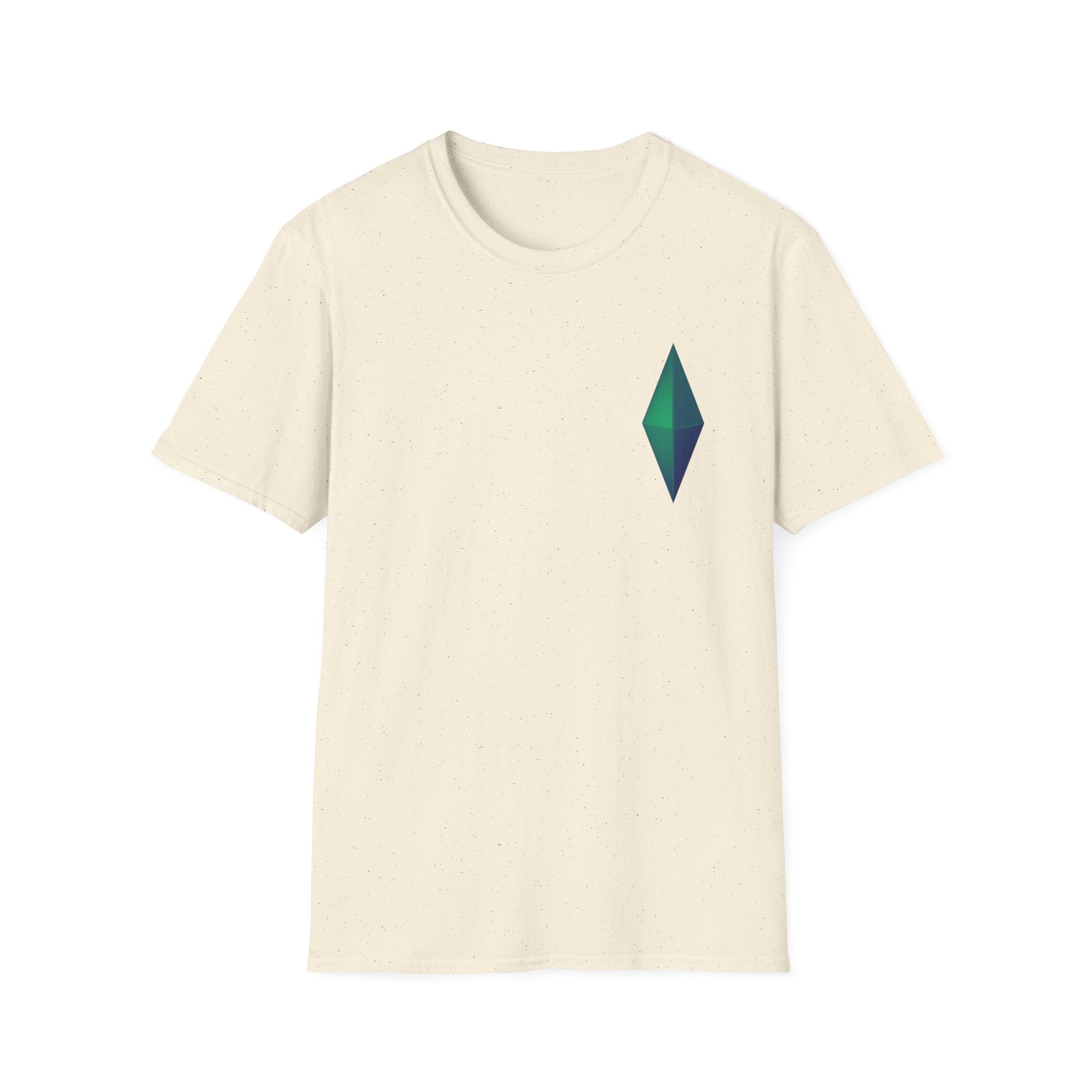 Unisex Gemstone Graphic T-Shirt | Softstyle Tee for Casual Wear, Gifts, Everyday Comfort, Green and Blue Design, Fashion