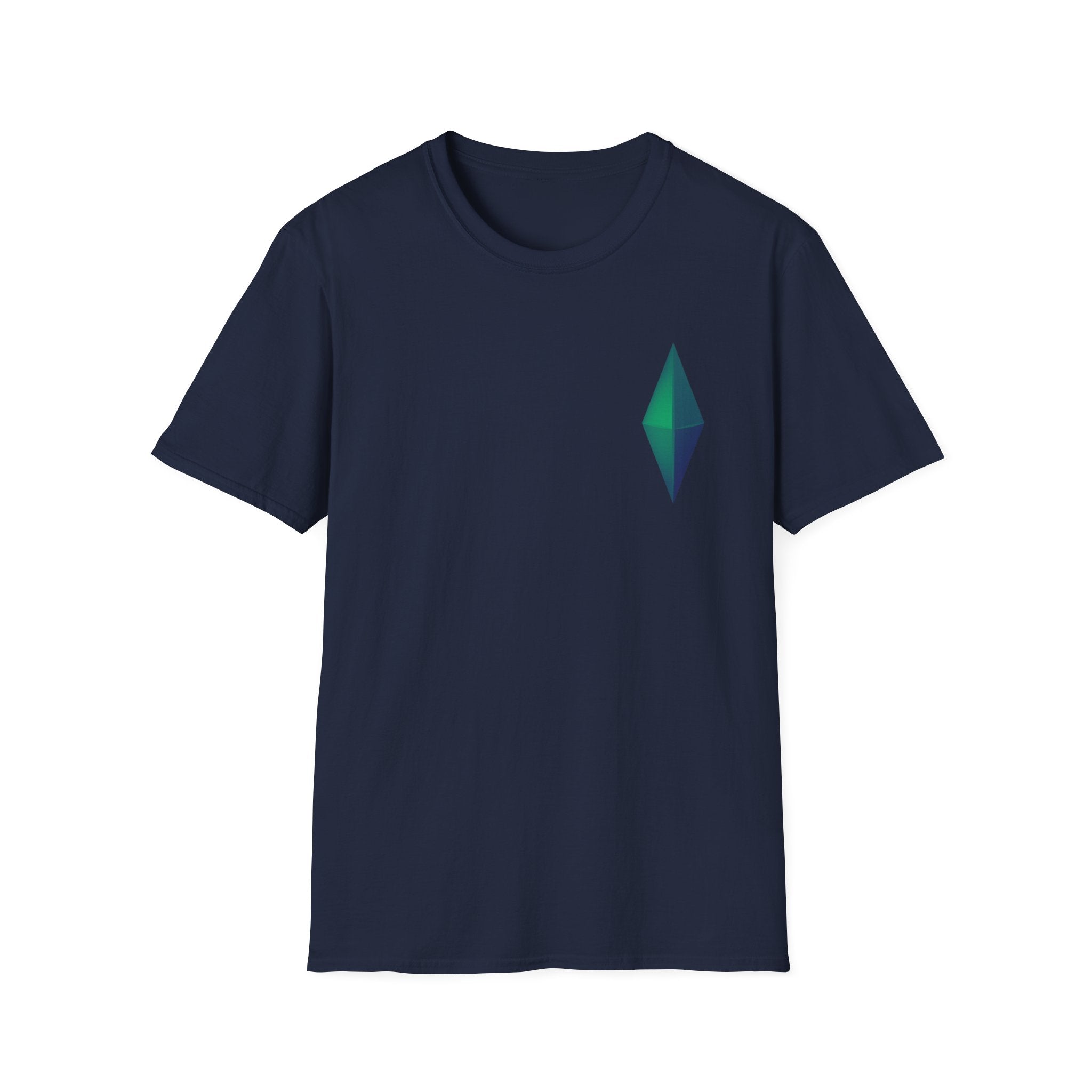Unisex Gemstone Graphic T-Shirt | Softstyle Tee for Casual Wear, Gifts, Everyday Comfort, Green and Blue Design, Fashion