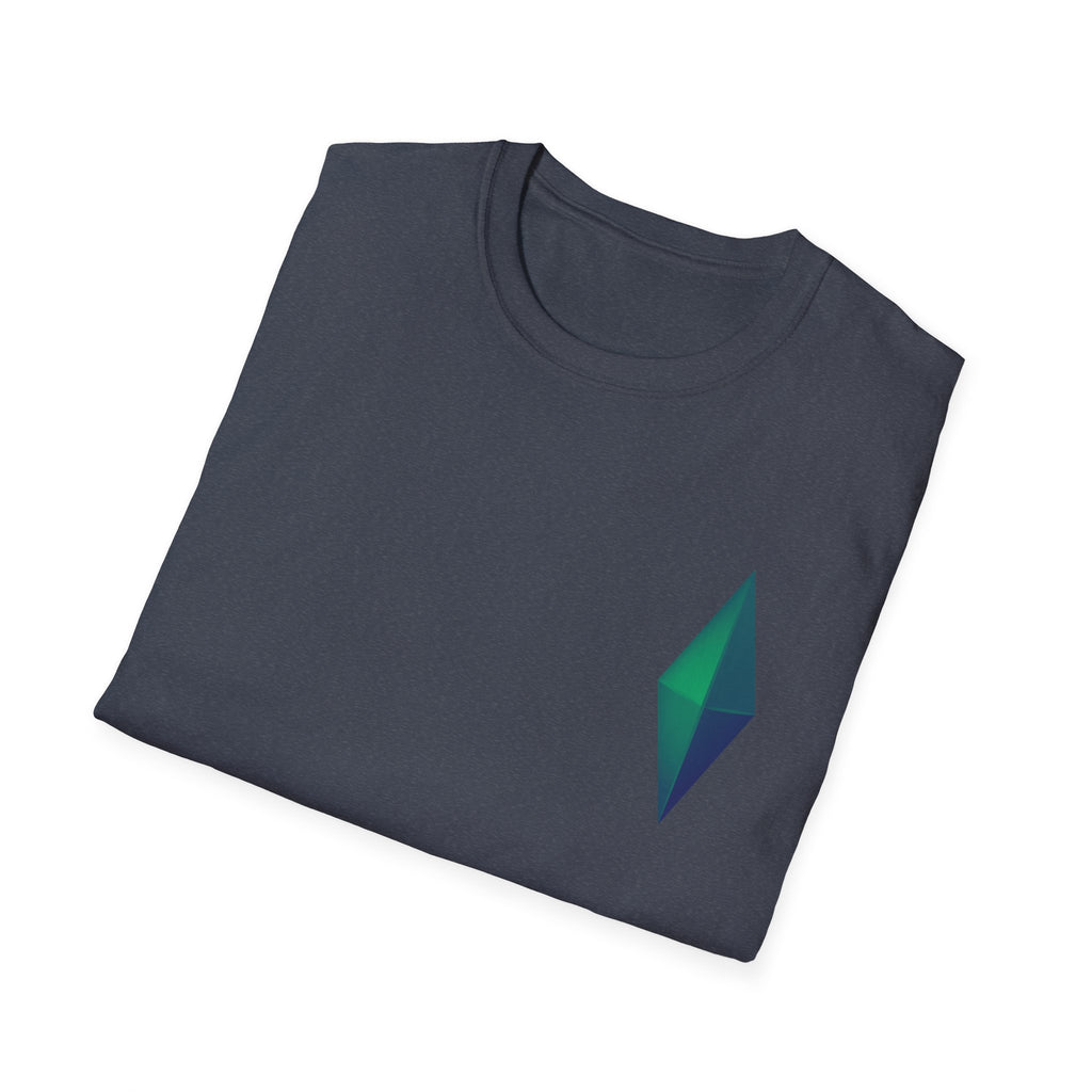 Unisex Gemstone Graphic T-Shirt | Softstyle Tee for Casual Wear, Gifts, Everyday Comfort, Green and Blue Design, Fashion