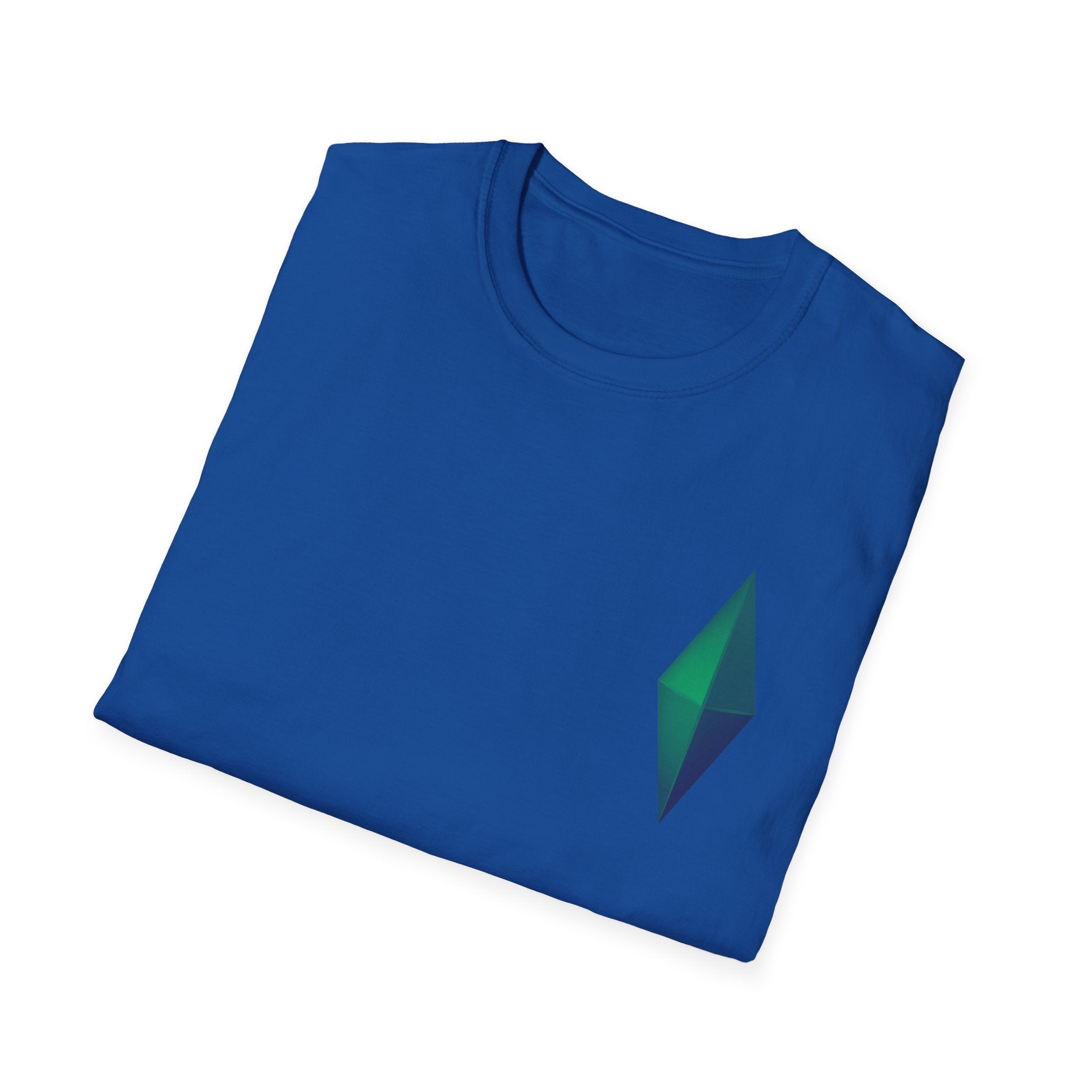Unisex Gemstone Graphic T-Shirt | Softstyle Tee for Casual Wear, Gifts, Everyday Comfort, Green and Blue Design, Fashion