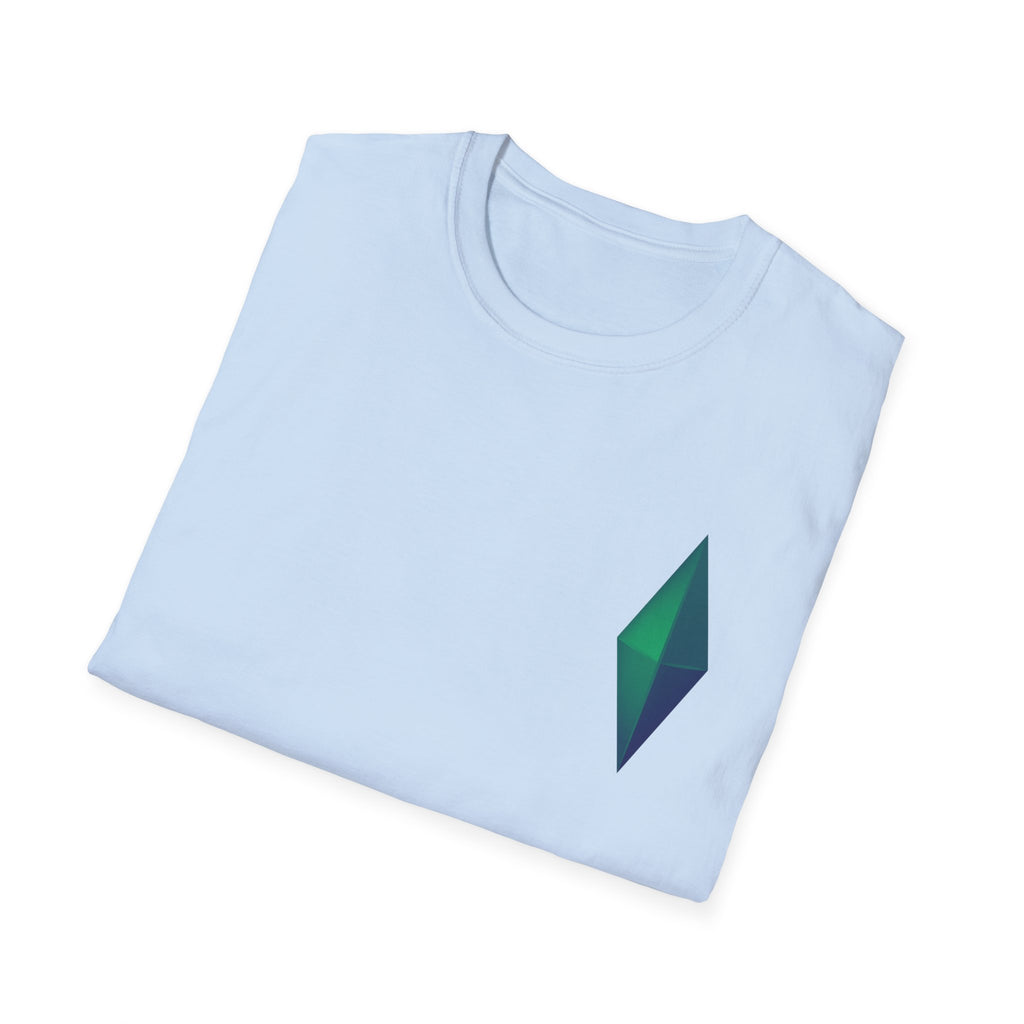 Unisex Gemstone Graphic T-Shirt | Softstyle Tee for Casual Wear, Gifts, Everyday Comfort, Green and Blue Design, Fashion