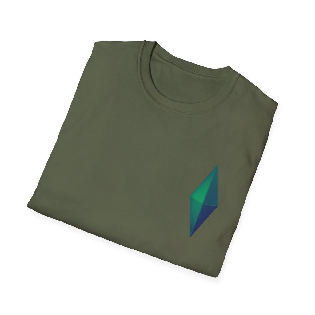Unisex Gemstone Graphic T-Shirt | Softstyle Tee for Casual Wear, Gifts, Everyday Comfort, Green and Blue Design, Fashion