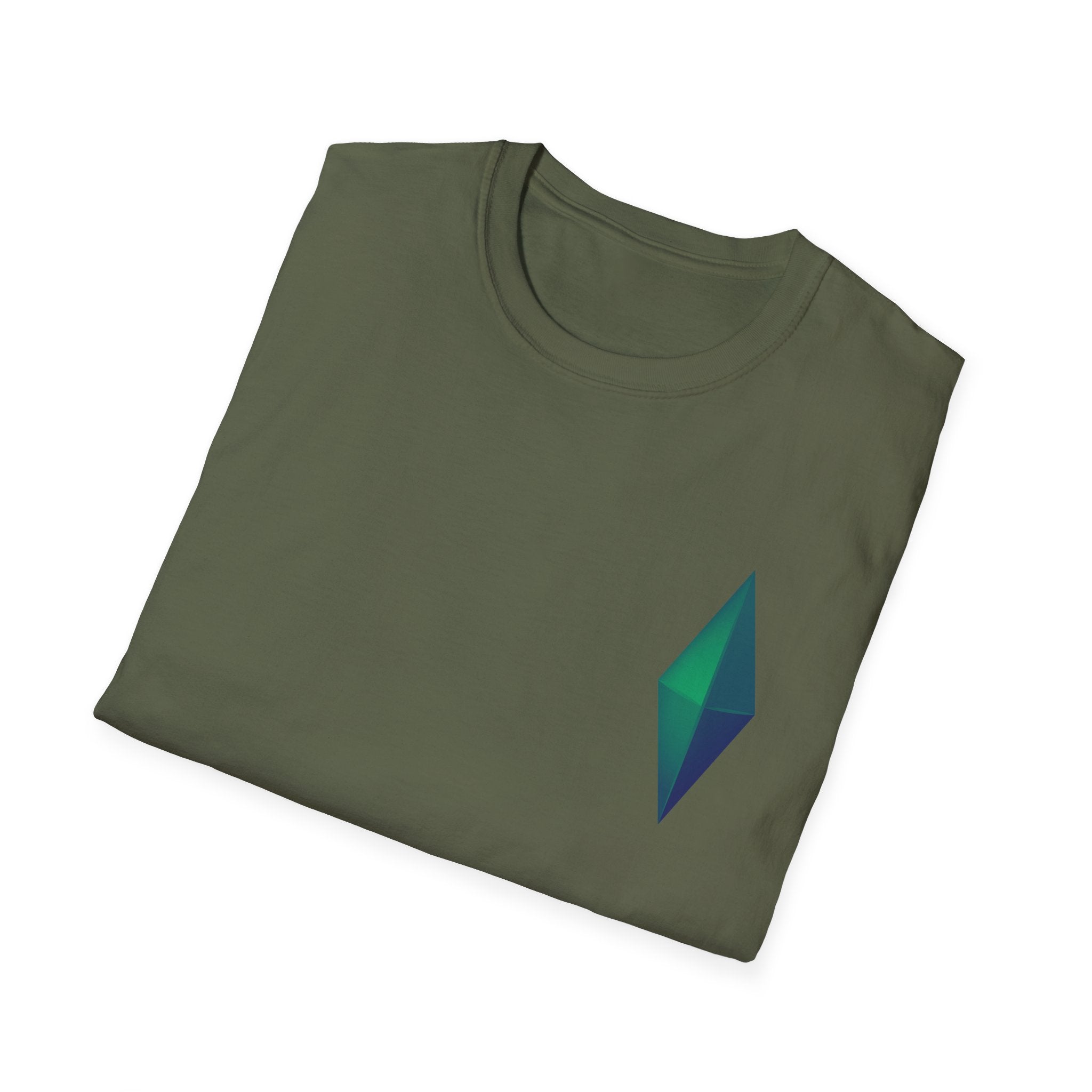 Unisex Gemstone Graphic T-Shirt | Softstyle Tee for Casual Wear, Gifts, Everyday Comfort, Green and Blue Design, Fashion