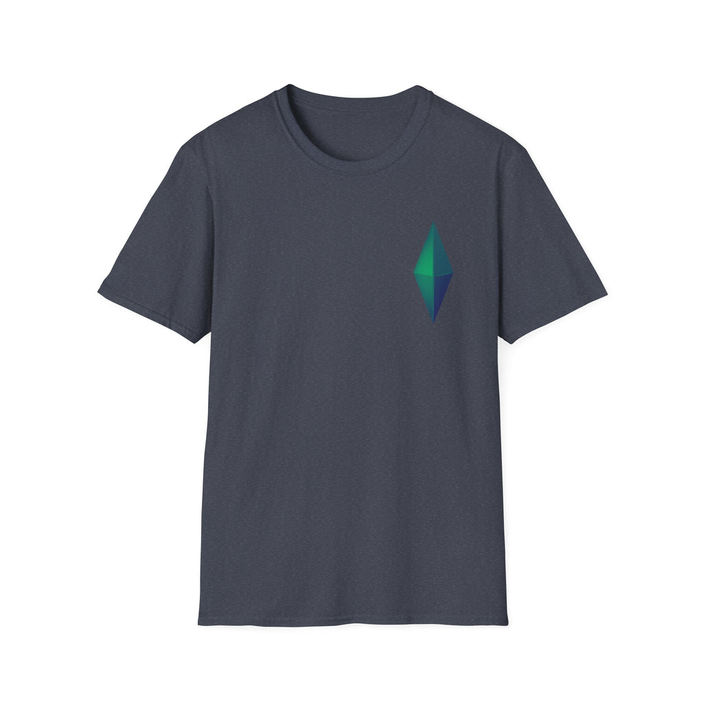 Unisex Gemstone Graphic T-Shirt | Softstyle Tee for Casual Wear, Gifts, Everyday Comfort, Green and Blue Design, Fashion
