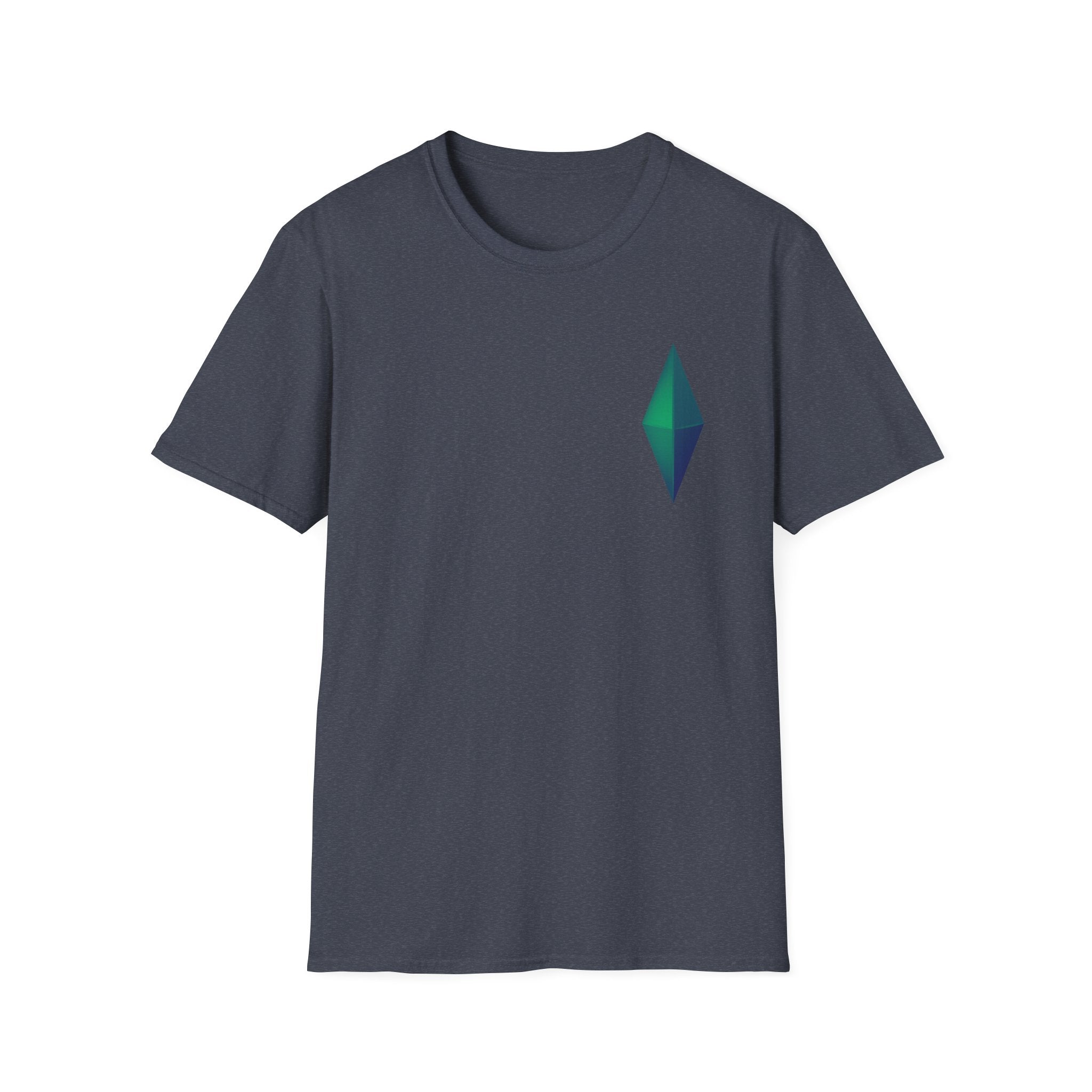 Unisex Gemstone Graphic T-Shirt | Softstyle Tee for Casual Wear, Gifts, Everyday Comfort, Green and Blue Design, Fashion