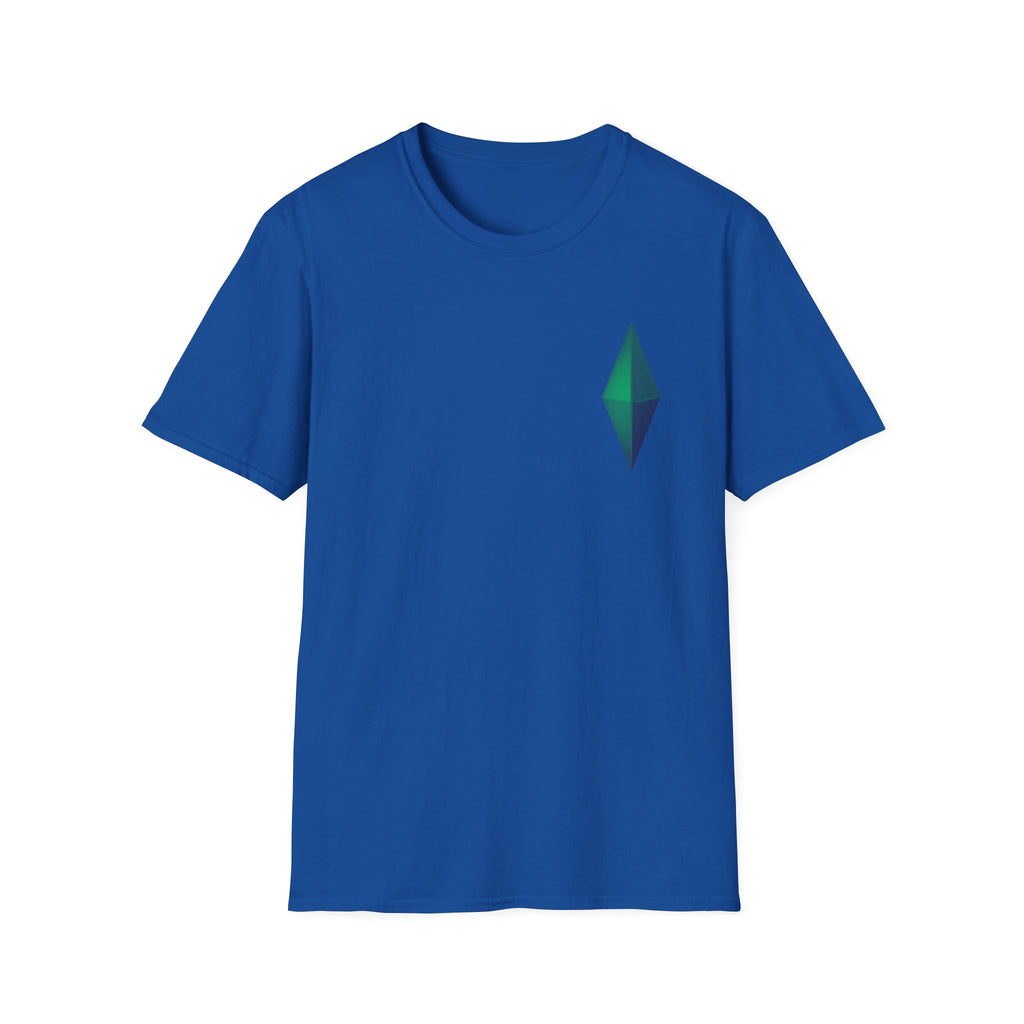 Unisex Gemstone Graphic T-Shirt | Softstyle Tee for Casual Wear, Gifts, Everyday Comfort, Green and Blue Design, Fashion