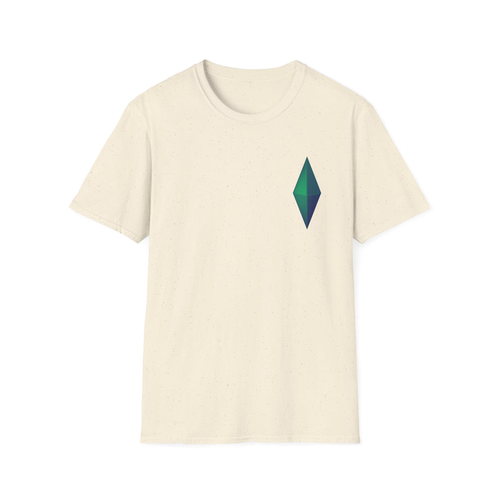 Unisex Gemstone Graphic T-Shirt | Softstyle Tee for Casual Wear, Gifts, Everyday Comfort, Green and Blue Design, Fashion