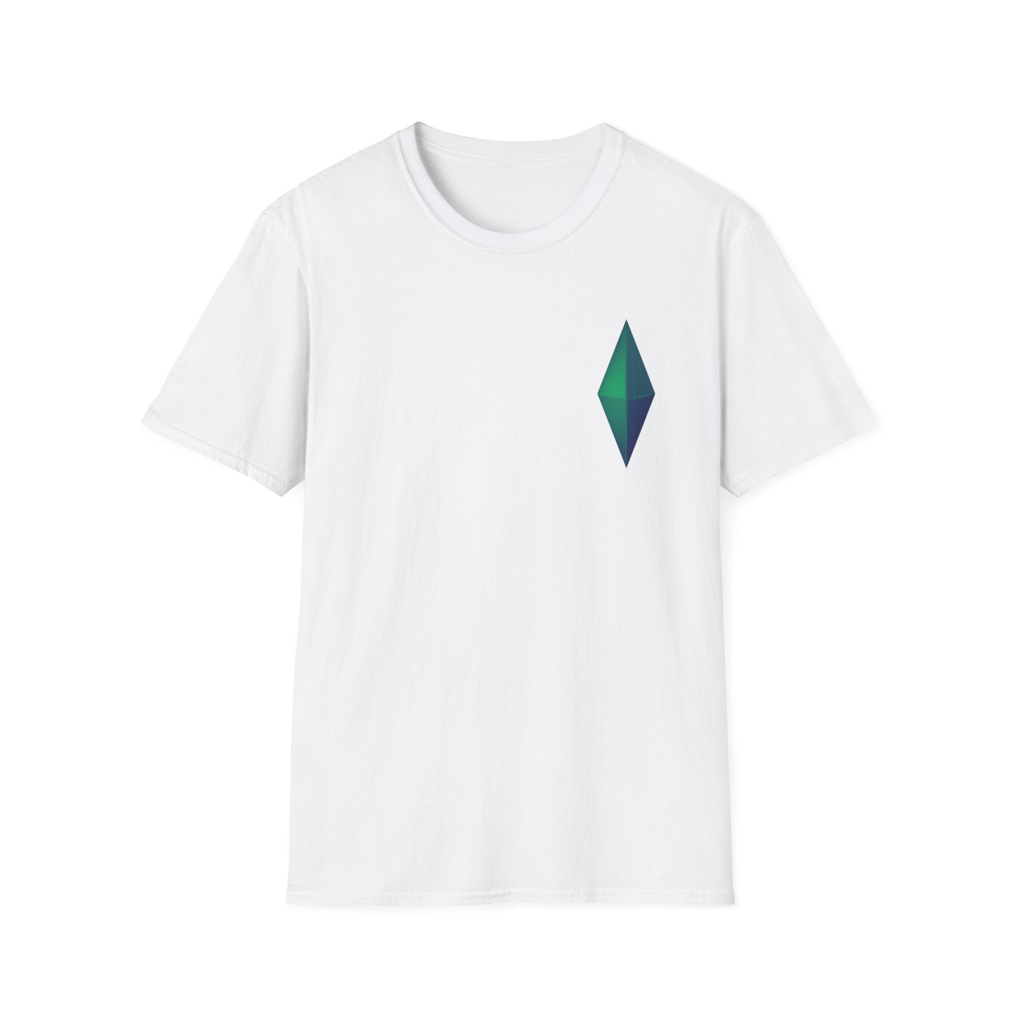 Unisex Gemstone Graphic T-Shirt | Softstyle Tee for Casual Wear, Gifts, Everyday Comfort, Green and Blue Design, Fashion