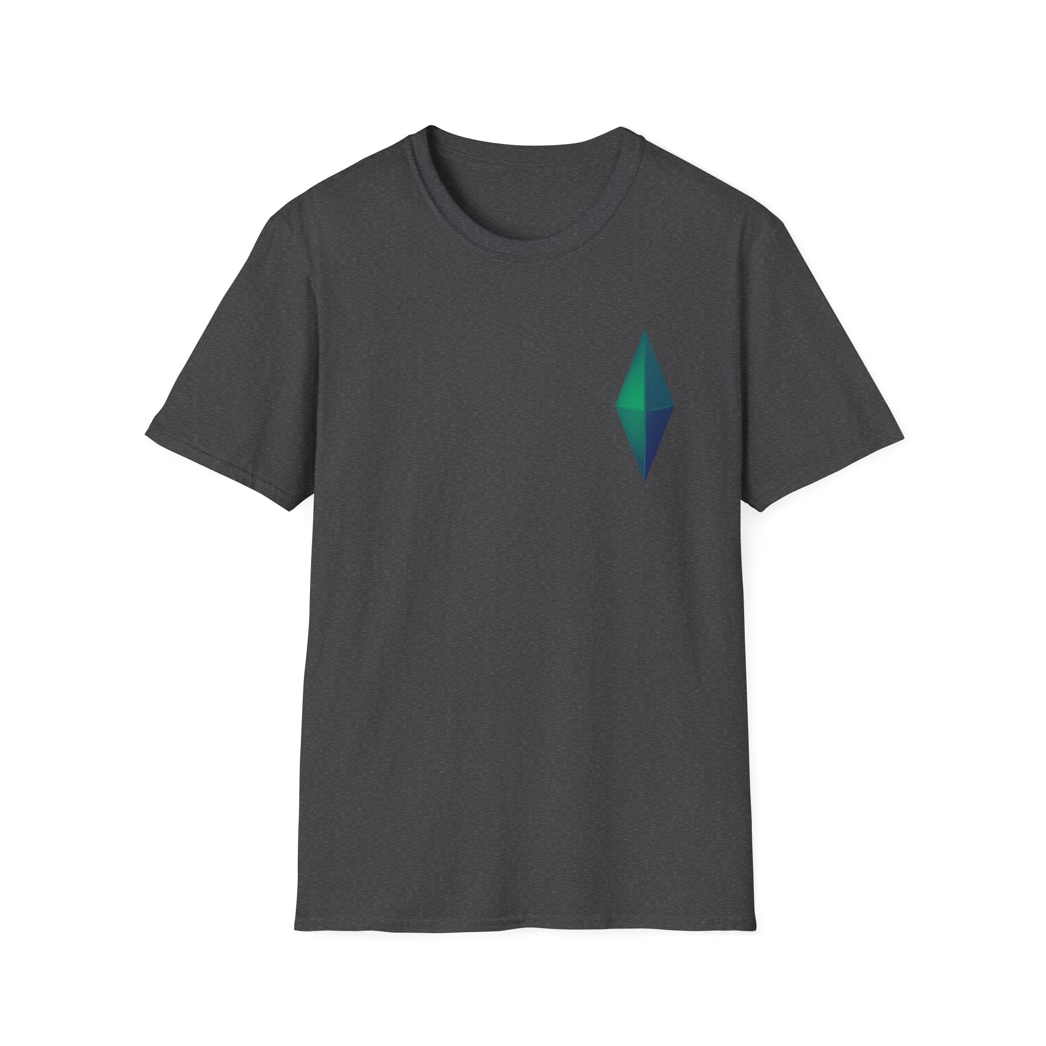 Unisex Gemstone Graphic T-Shirt | Softstyle Tee for Casual Wear, Gifts, Everyday Comfort, Green and Blue Design, Fashion