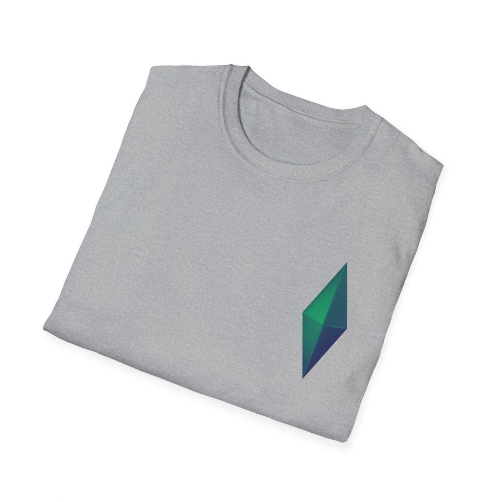 Unisex Gemstone Graphic T-Shirt | Softstyle Tee for Casual Wear, Gifts, Everyday Comfort, Green and Blue Design, Fashion