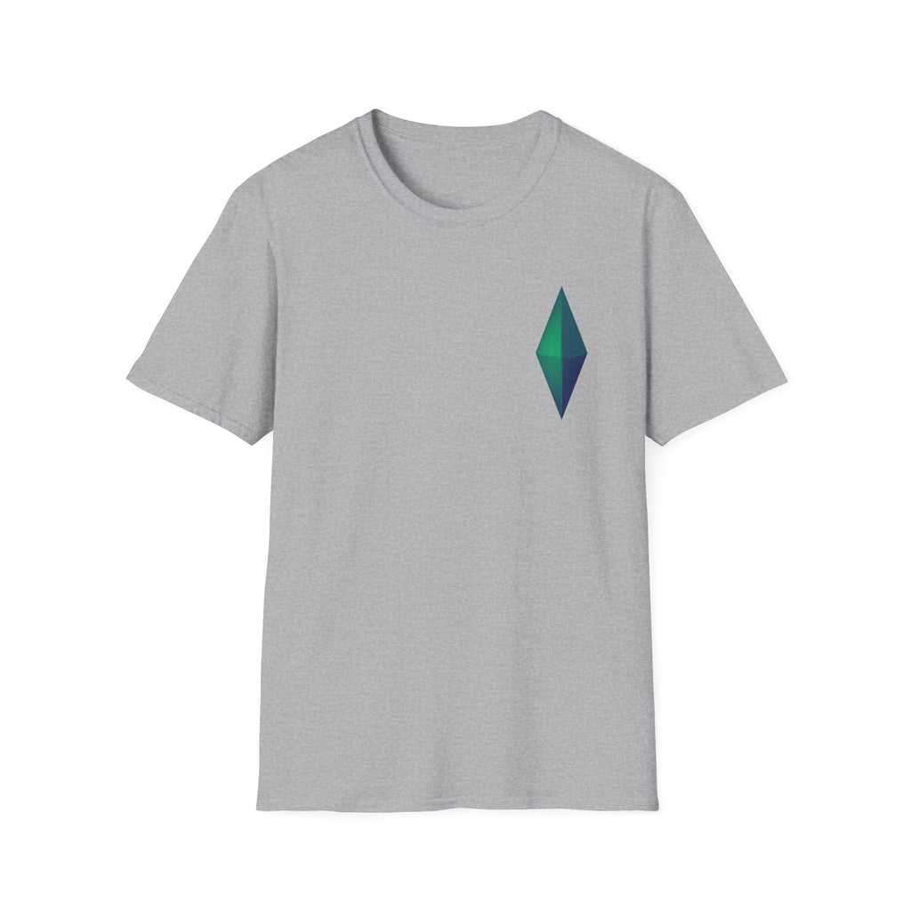 Unisex Gemstone Graphic T-Shirt | Softstyle Tee for Casual Wear, Gifts, Everyday Comfort, Green and Blue Design, Fashion