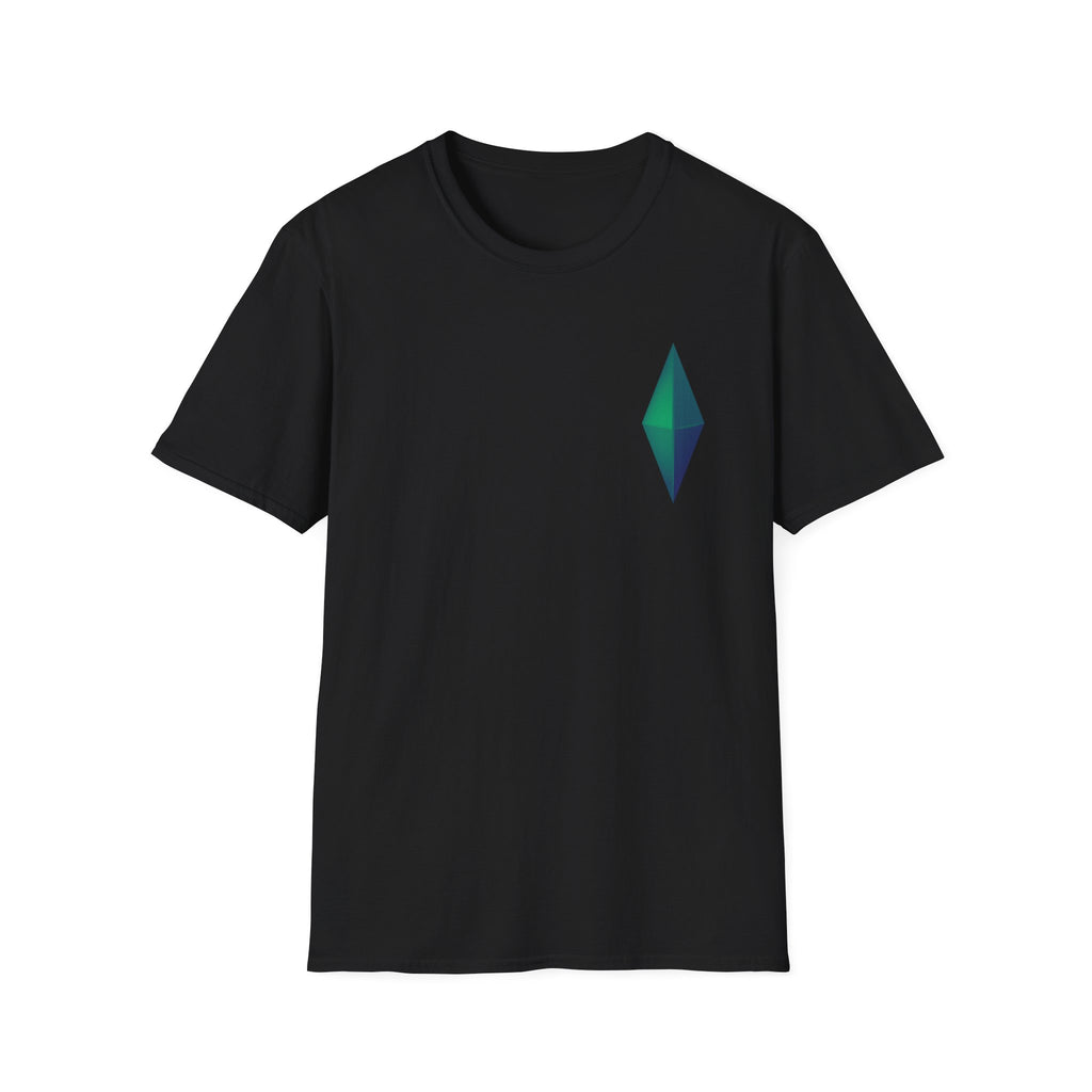 Unisex Gemstone Graphic T-Shirt | Softstyle Tee for Casual Wear, Gifts, Everyday Comfort, Green and Blue Design, Fashion